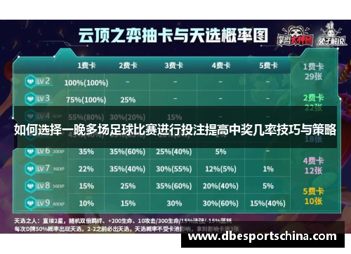 如何选择一晚多场足球比赛进行投注提高中奖几率技巧与策略